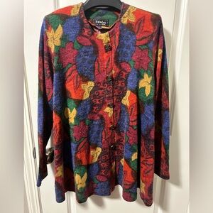 Vintage!! Sandro Paris Multicolor Floral Tunic/trapeze top, sz L